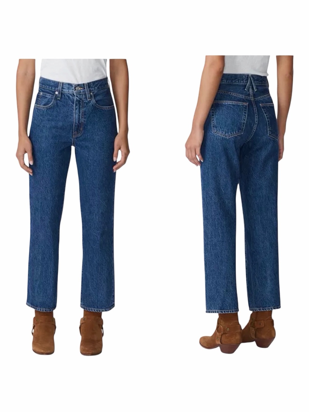 SLVRLAKE London Crop High Rise Straight Jeans in Color Forbidden Love. Size 24".